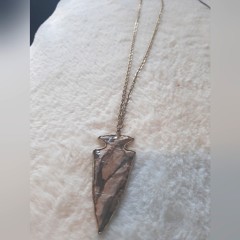Stone Arrowhead Necklace